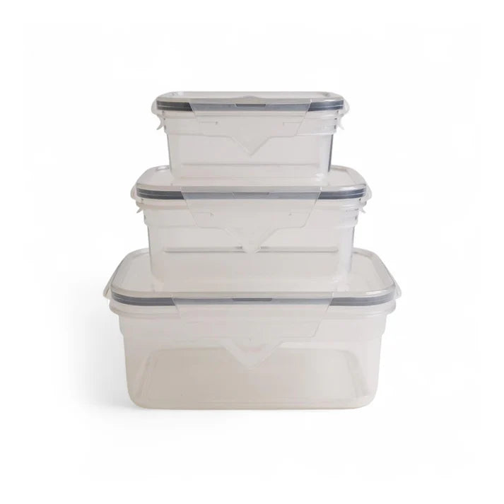 CH 3 Piece Aroma Air Tight Rectangular Container Set Clear CH1170.
