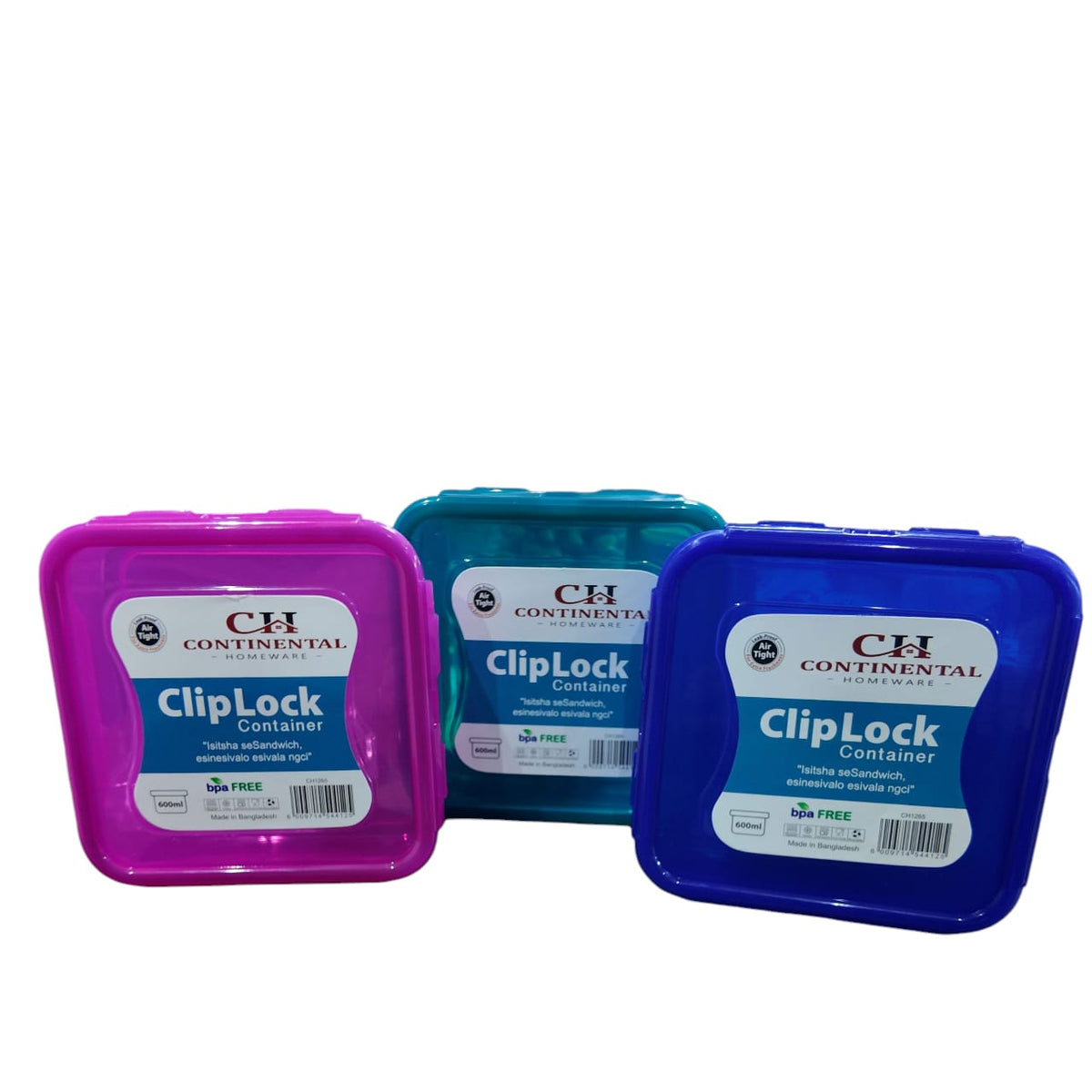 CH Pestel Food Look Square Container Assorted 600ml CH1265