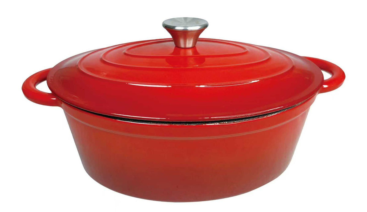 CH Cast Iron Oval Pot 30cm Red CH1352