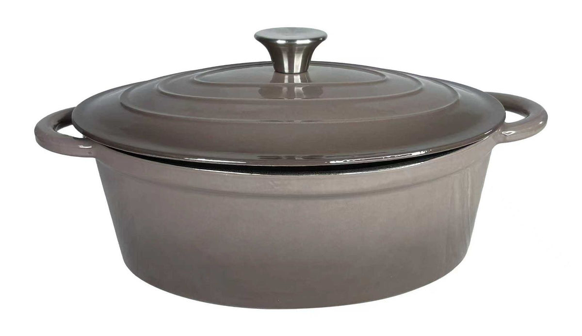 CH Cast Iron Oval Pot 30cm Grey CH1356