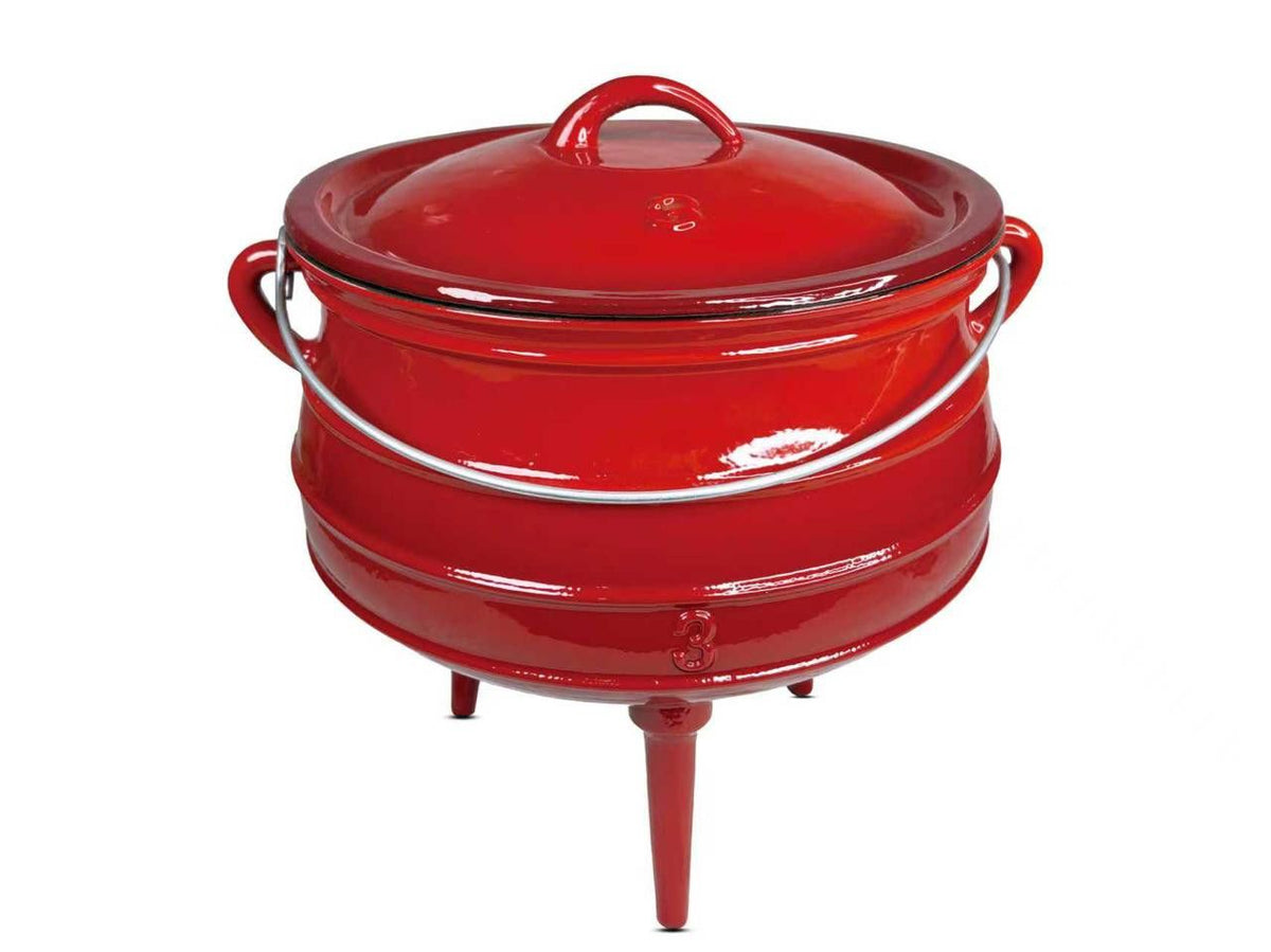 CH Cast Iron 3 Leg Potjie Pot Red CH1357.