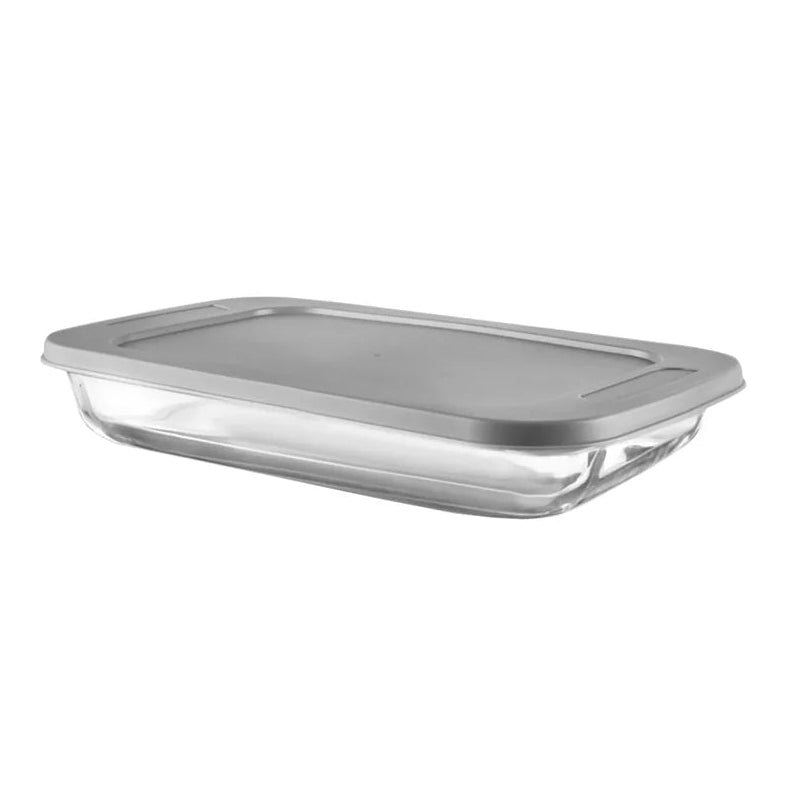 CH Rectangular Glass Casserole Grey 3L CH1125.