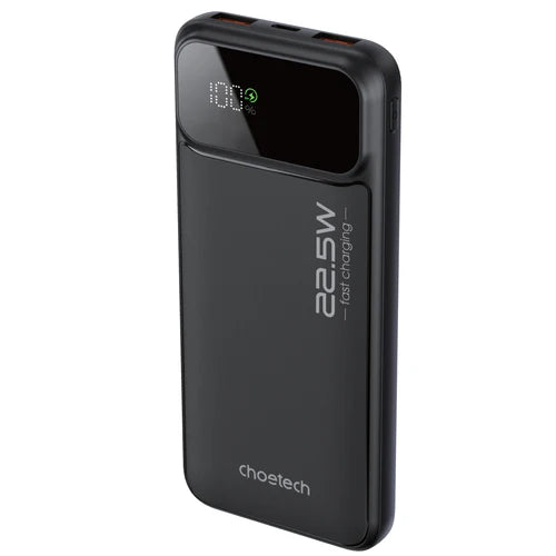 Choetech 10000mAh 22.5W Power Bank + 1 Port 25W Wall Charger - Black
