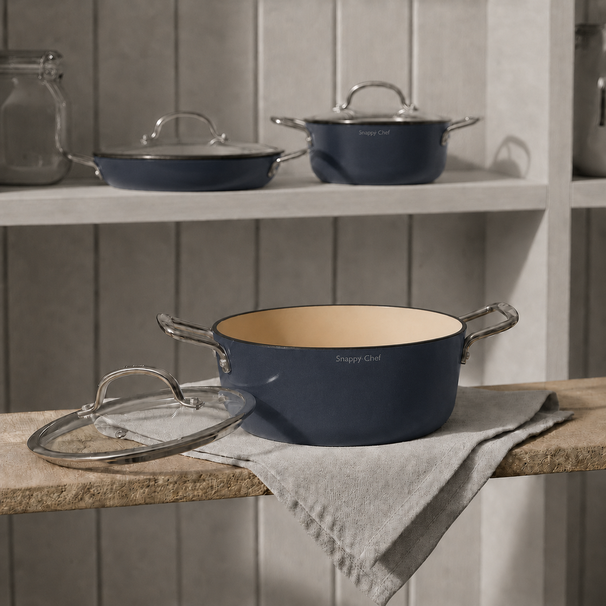Snappy Chef Superlight Cast Iron Combo, Grey 10 Piece SCSG003