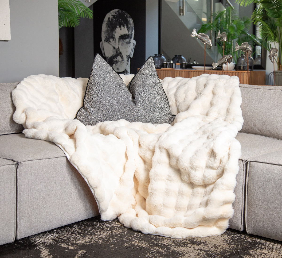Sesli Cleopatra Faux Fur Blanket 1 Ply King 220X240cm.