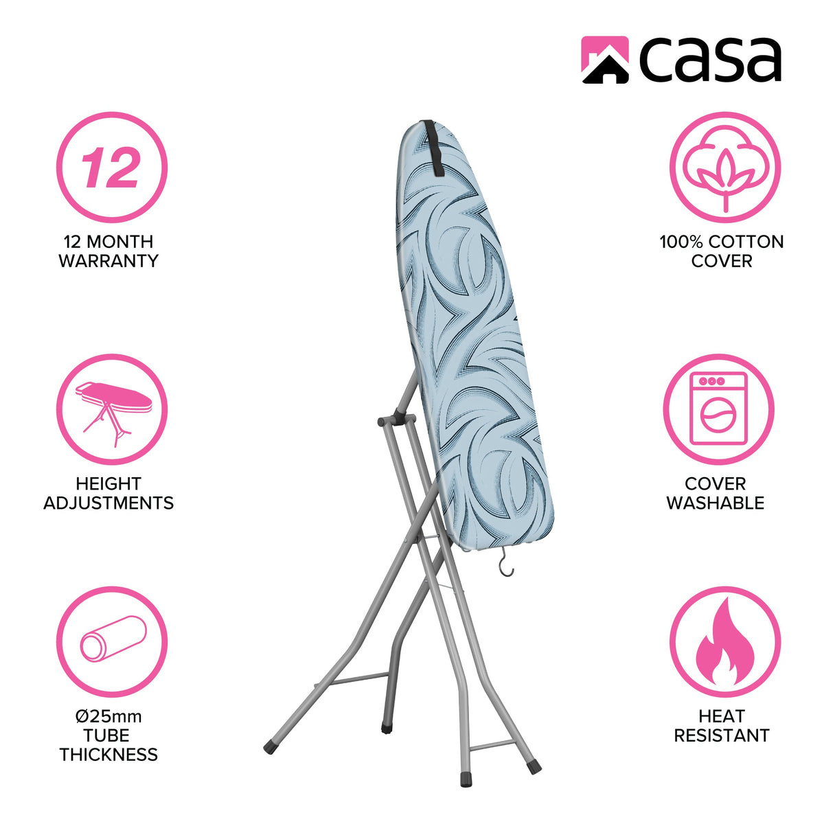 Casa 2-in-1 Multi-Function Ironing & Steamer Board 109 x 35.5cm CLIB15