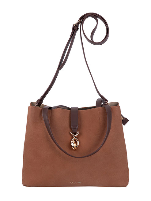Cellini Elara Tote Bag-Brown & Tan CS1091022.