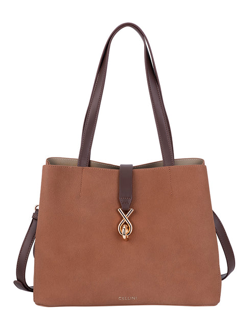 Cellini Elara Tote Bag-Brown & Tan CS1091022.