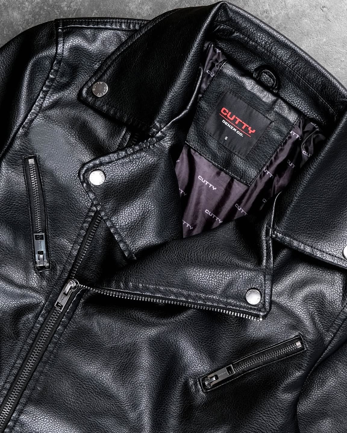 Cutty Men's Blaze Leather Jacket-Black CBLAZE