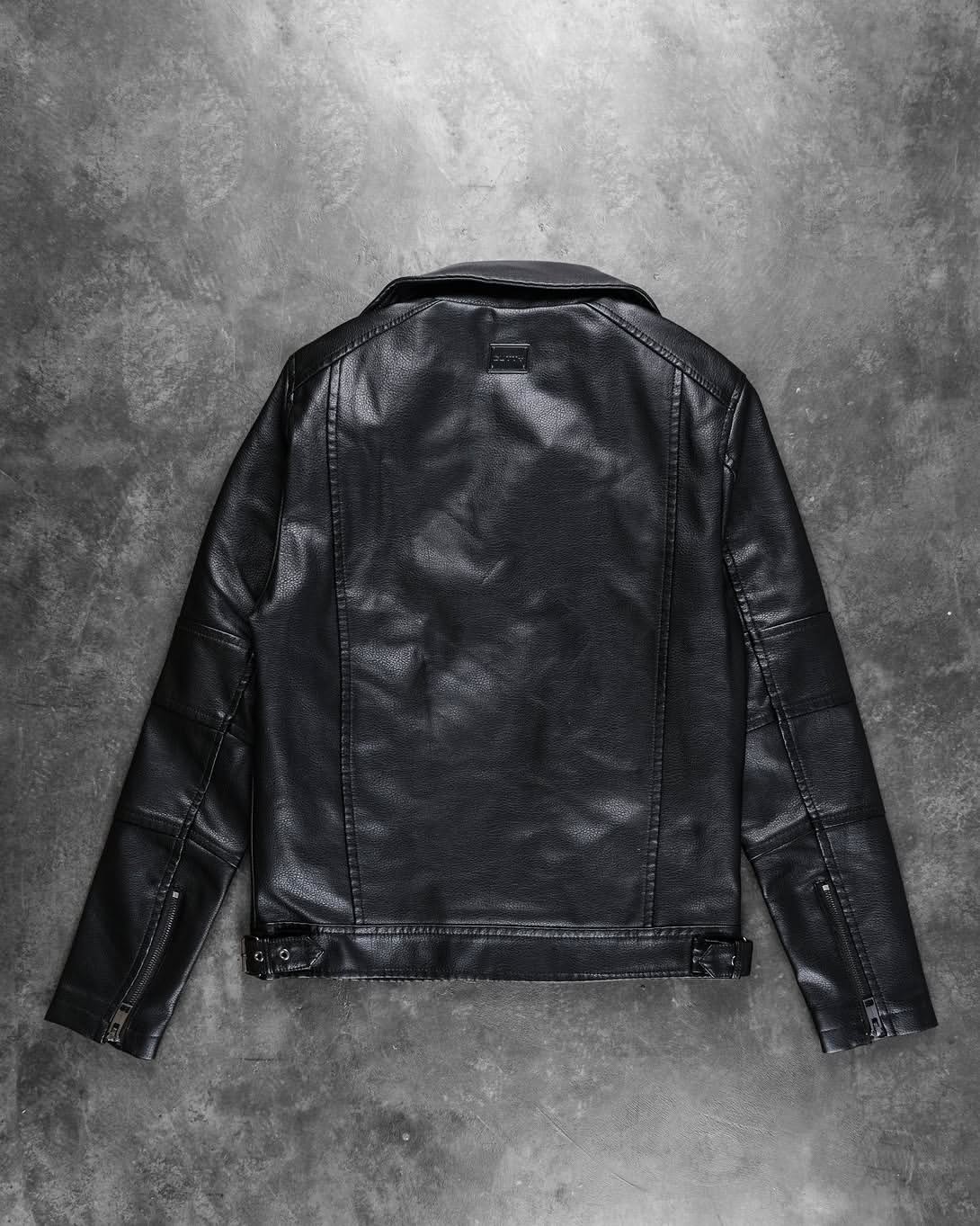 Cutty Men's Blaze Leather Jacket-Black CBLAZE