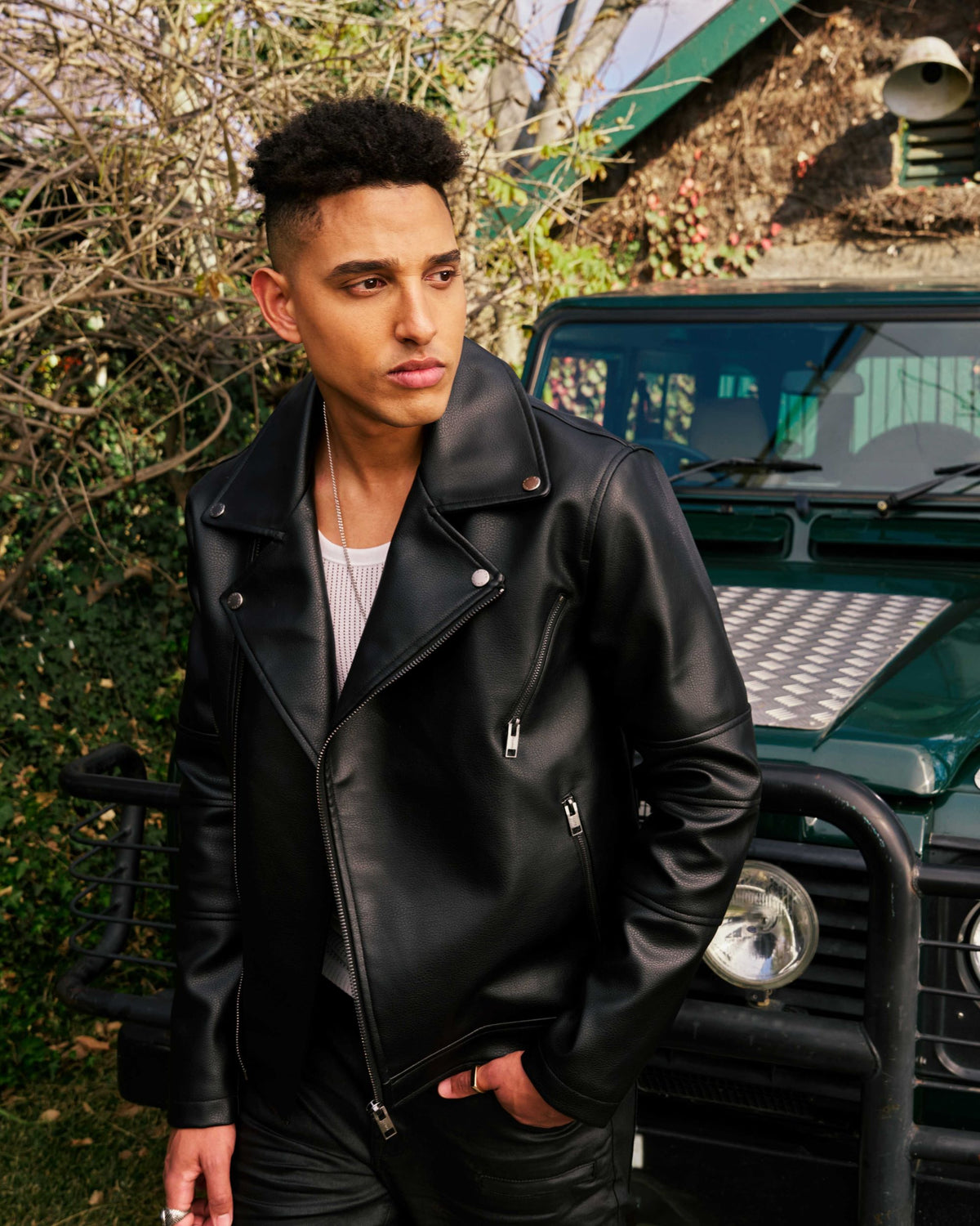 Cutty Men's Blaze Leather Jacket-Black CBLAZE