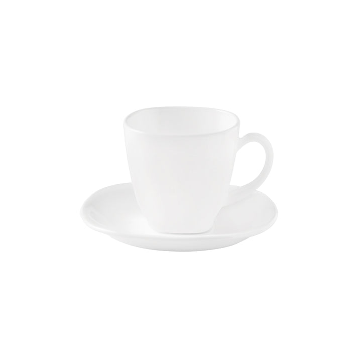 La Opala Quadro Cup & Saucer Set 6 Piece White 19CL DLO30