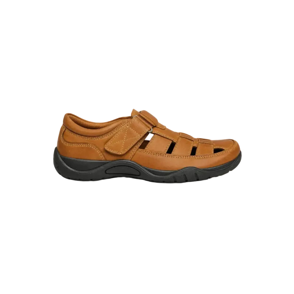 Hush Puppies Men's Rabson Casuals Leather Sandal-Brown HPM01055BRBR