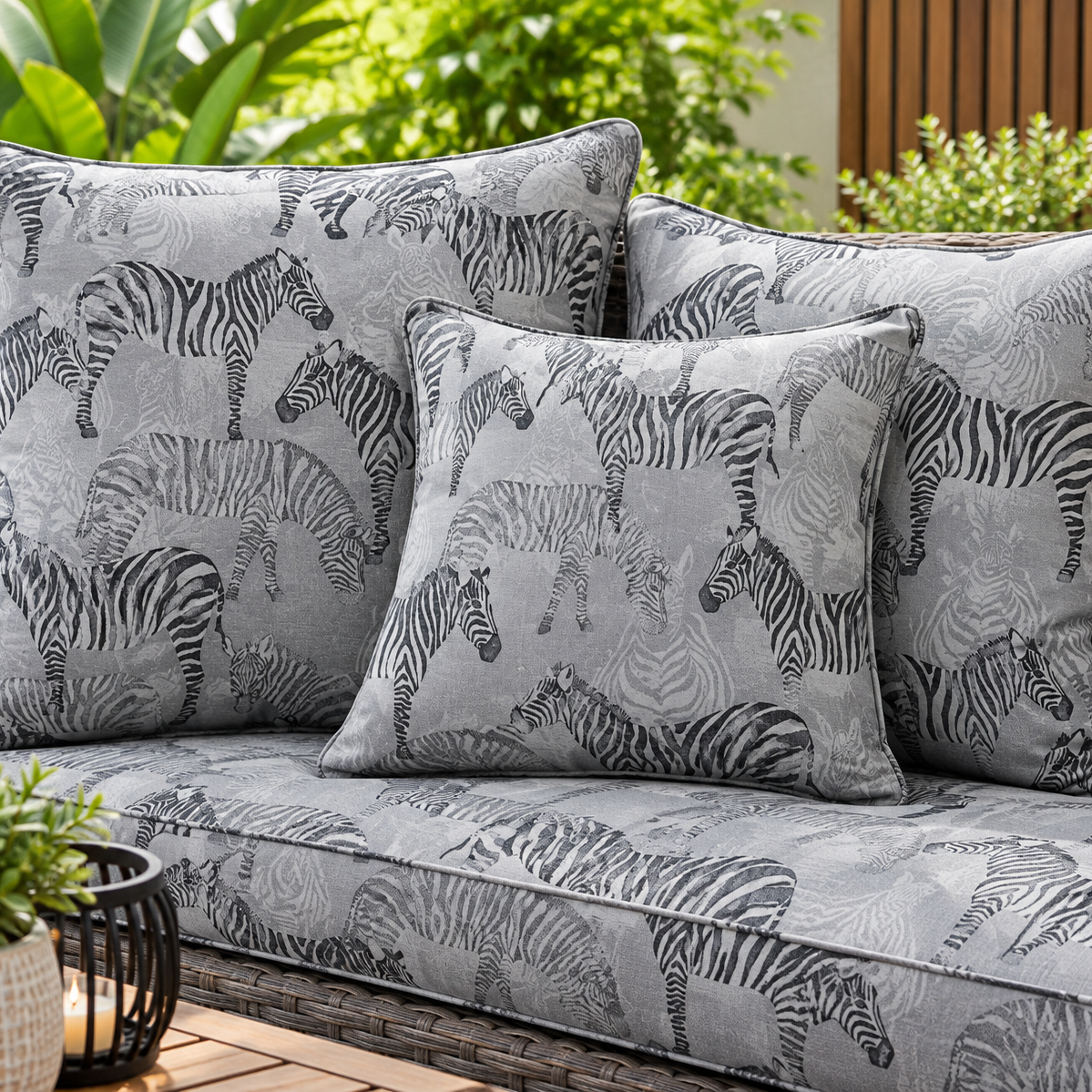 Fabric Printed Outdoor Canvas Zebra 150 cm.