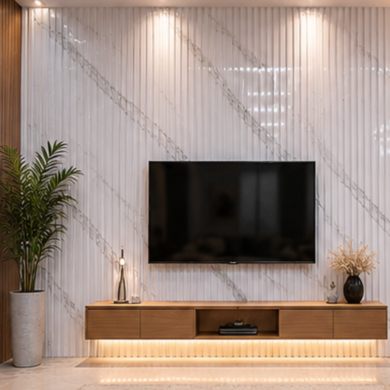 Trio Wall Panel Marble White 2.4x114 mm