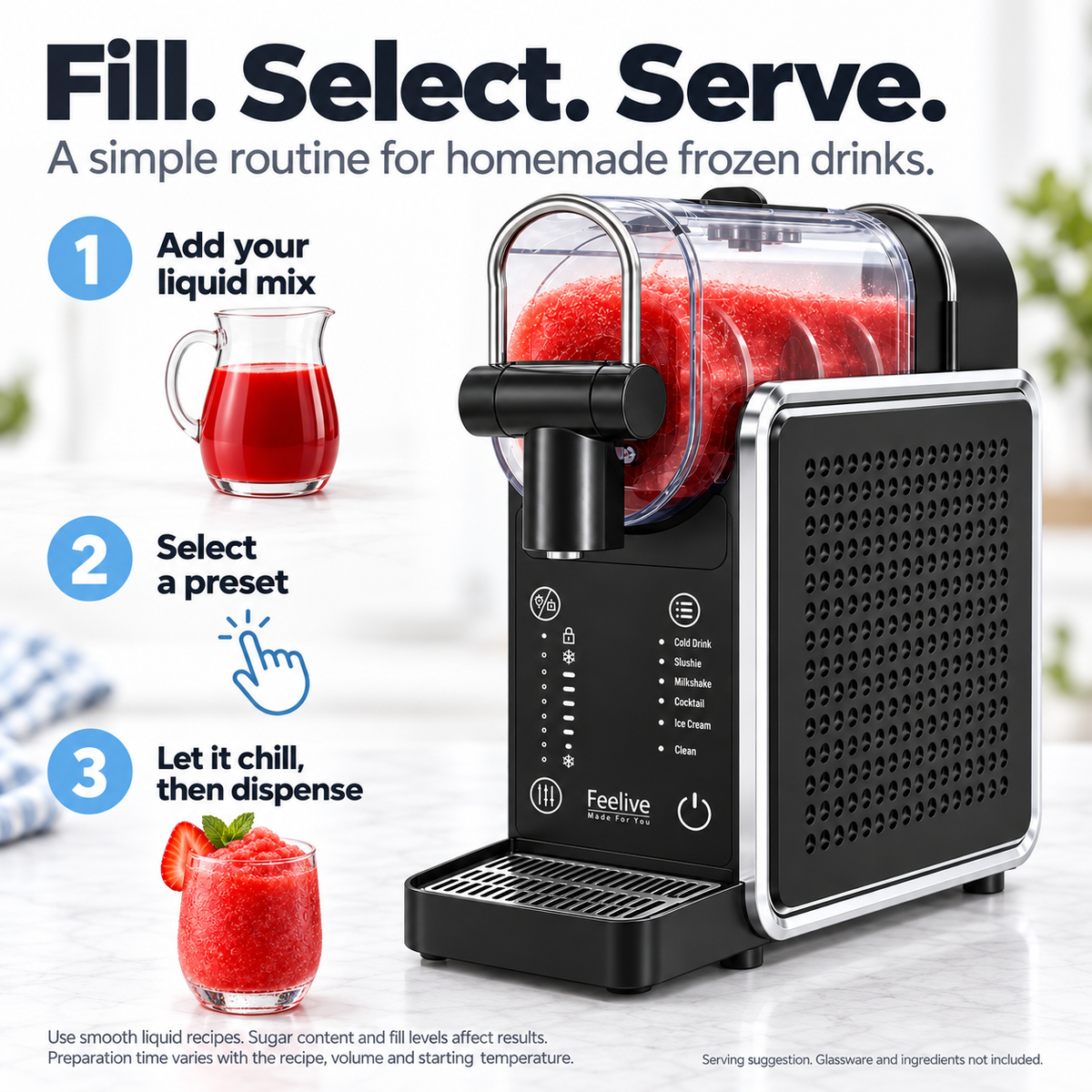 Feelive 2L Slushy Maker Machine Frozen Drinks & Milkshakes FSM18B