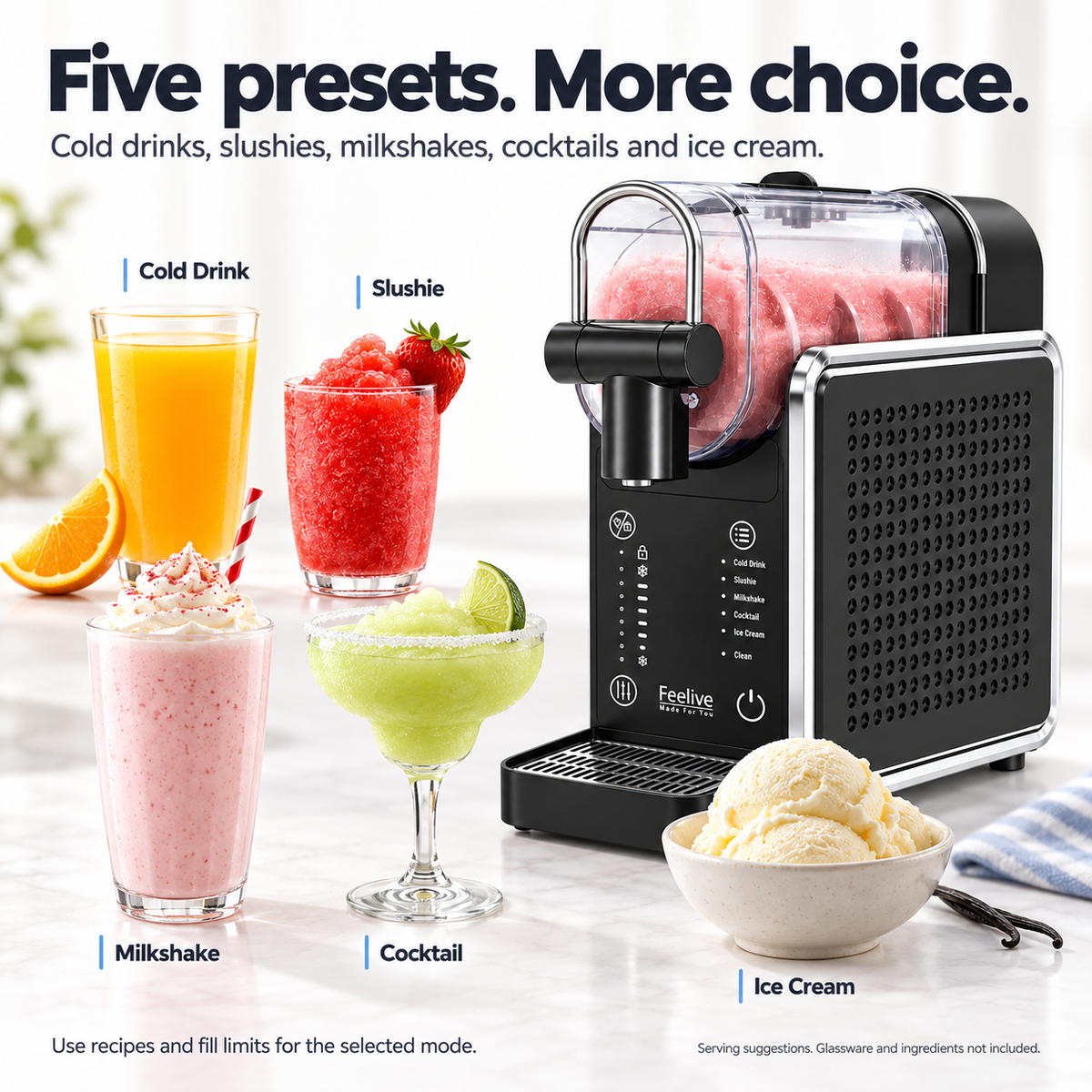 Feelive 2L Slushy Maker Machine Frozen Drinks & Milkshakes FSM18B