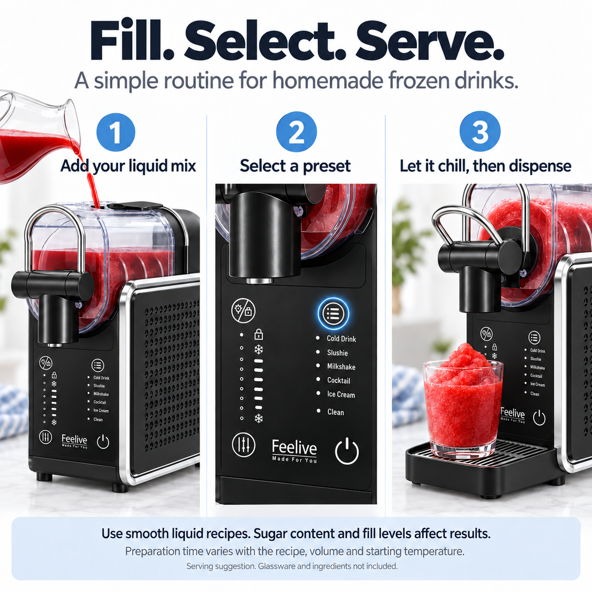 Feelive 2L Slushy Maker Machine Frozen Drinks & Milkshakes FSM18B