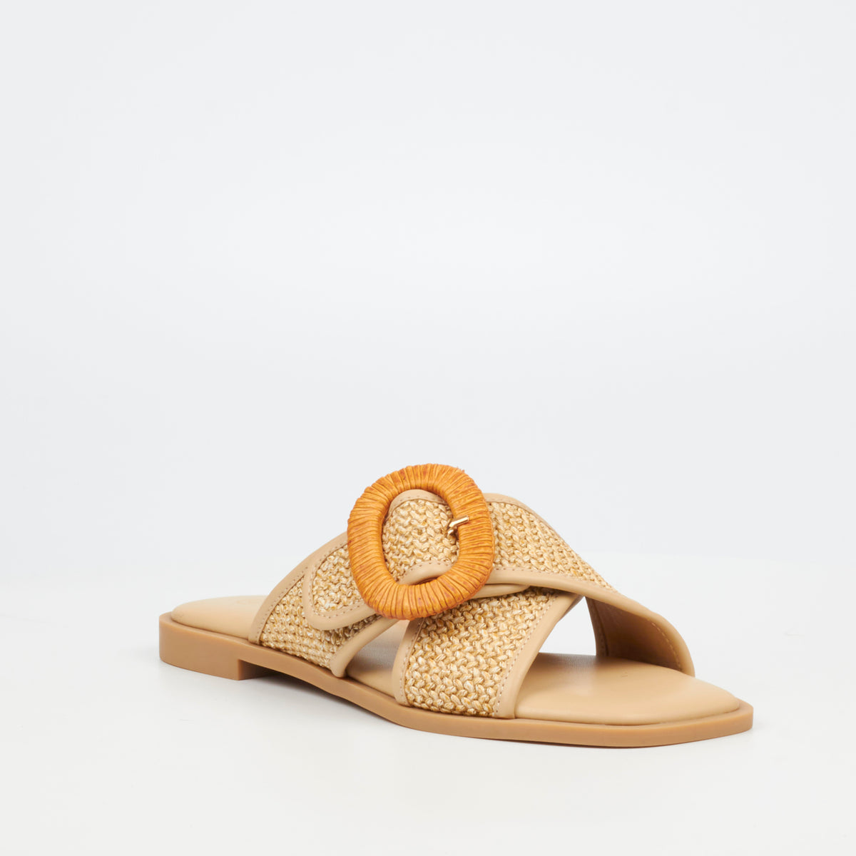 Butterfly Feet Dorey 3 Raffia Flat Sandals – Beige (8024879661145)