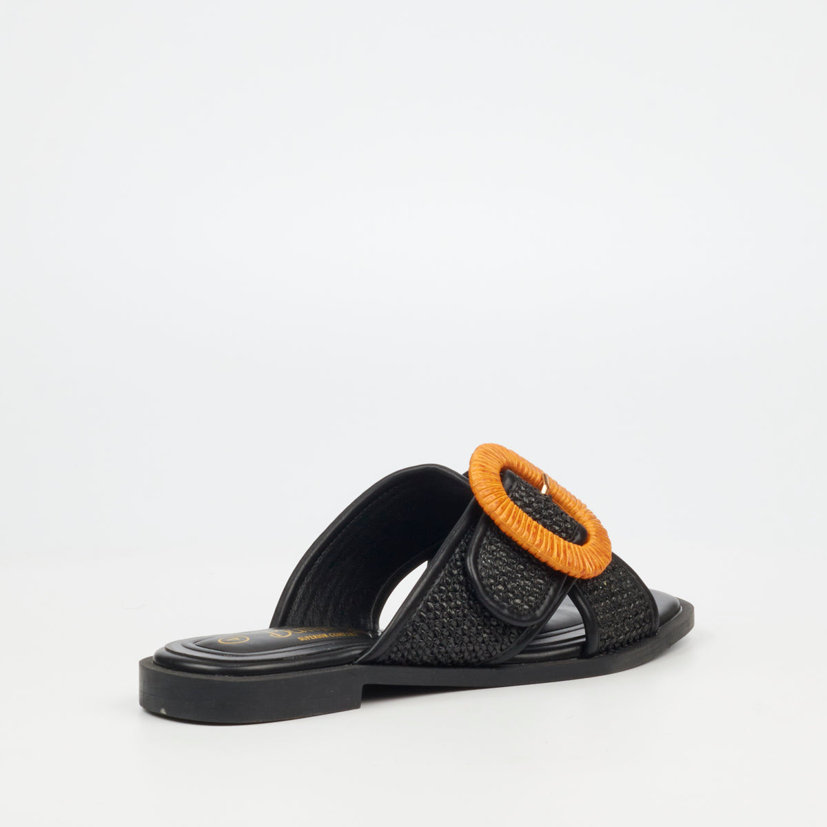 Butterfly Feet Dorey 3 Raffia Flat Sandals – Black (8024879988825)