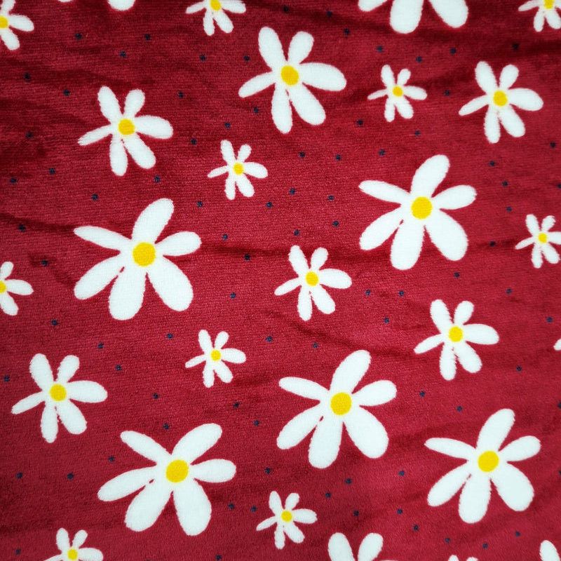 Printed Mongolian Fleece Fabric 150cm Floral.