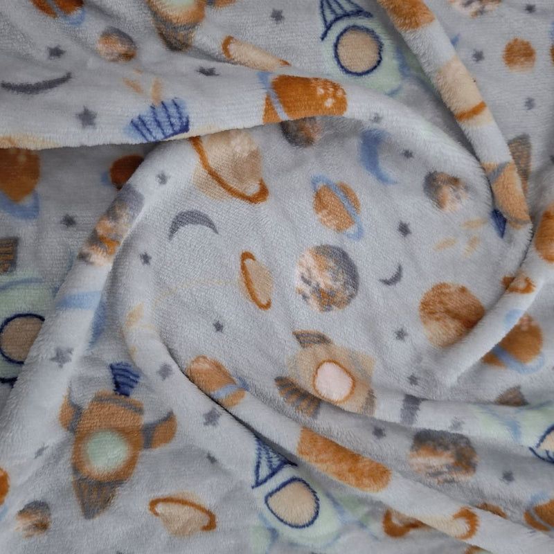 Printed Mongolian Fleece Fabric 150cm Floral.