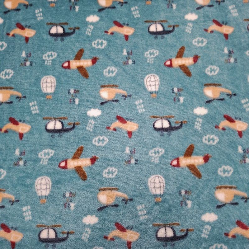 Printed Mongolian Fleece Fabric 150cm Floral.