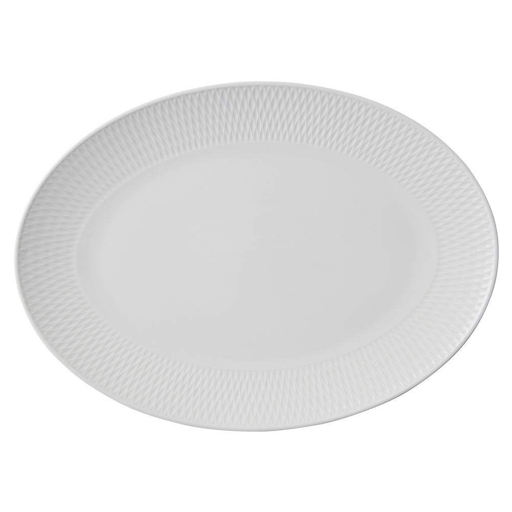 Maxwell & Williams White Basics Diamonds Oval Platter 44x32cm DV0247