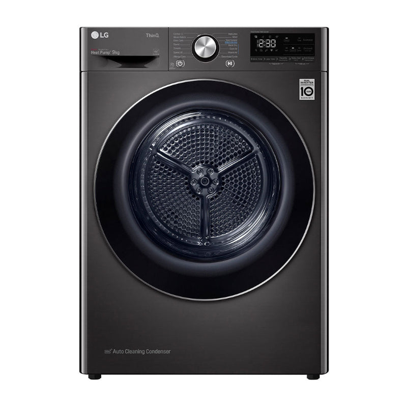 LG 9kg Black Steel Heat Pump Dryer RH90V9JV2N