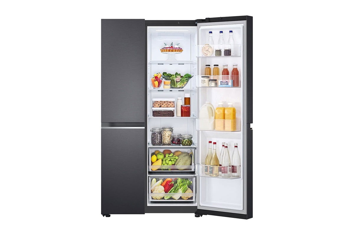 LG 674L Matte Black side by side Fridge GC-B257SQYL
