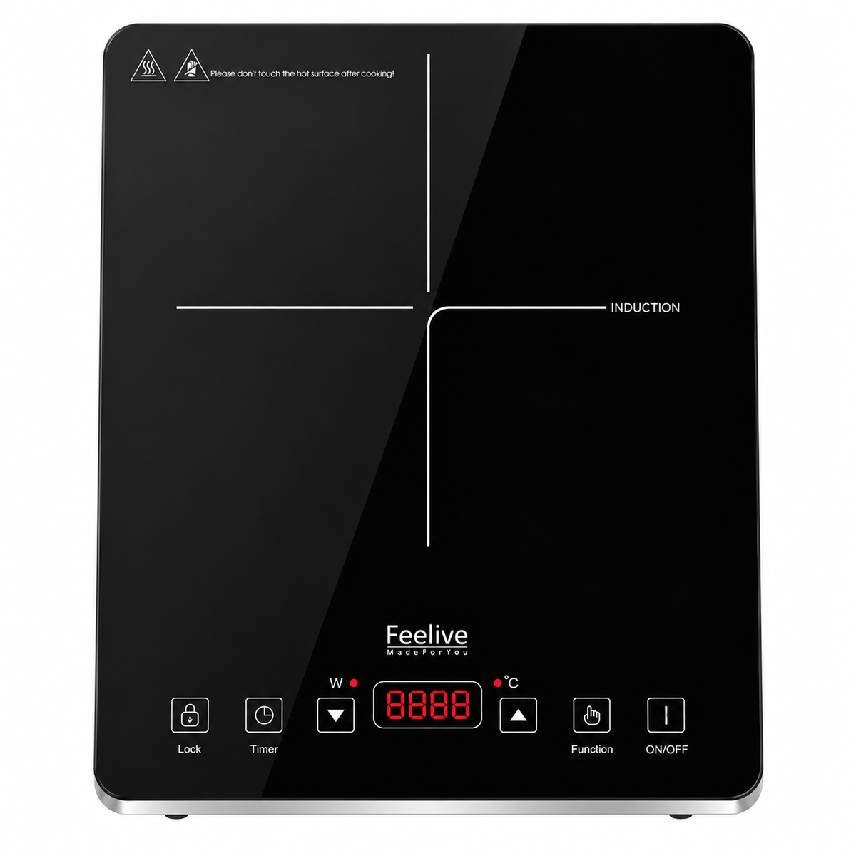 Feelive 3500W Double Induction Cooktop Touch Control Black SK-20CB16T