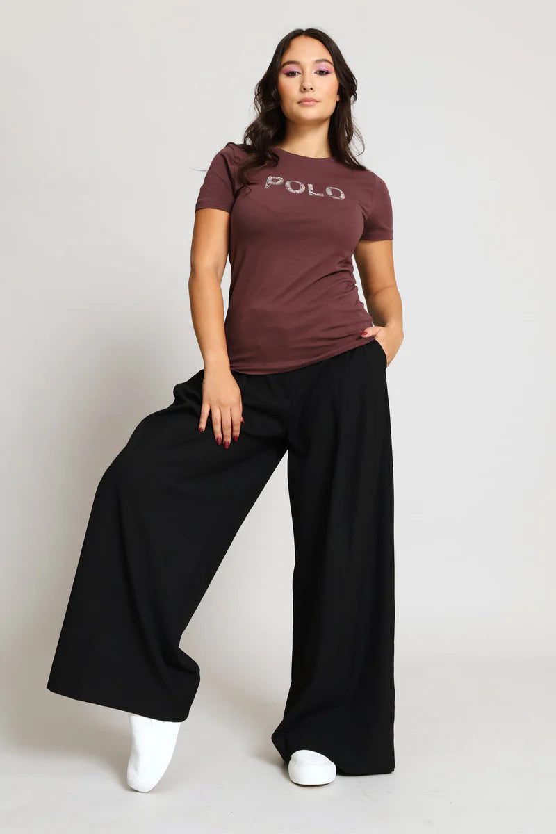 Polo Women Anlia Embellished Short Sleeve T-Shirt Huckleberry-0072617