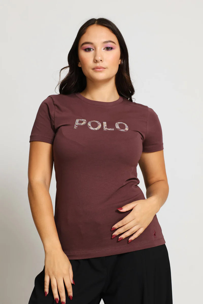 Polo Women Anlia Embellished Short Sleeve T-Shirt Huckleberry-0072617