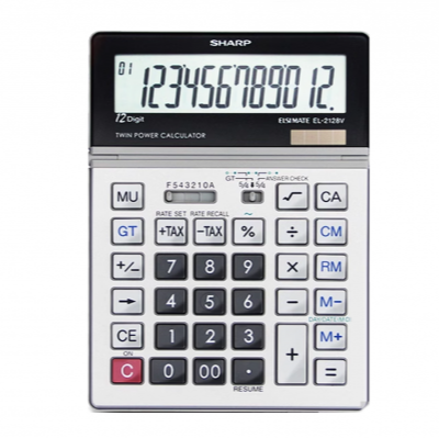 Sharp Personal Semi Desk 12 Digit Calculator EL-2128V