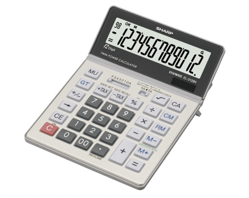 Sharp Personal Semi Desk 12 Digit Calculator EL-2128V