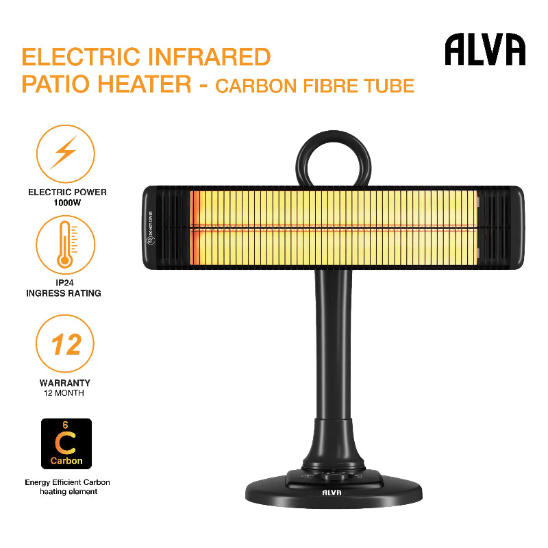 Electric Infrared Short Patio Heater Adjustable Directional Head EPH660.