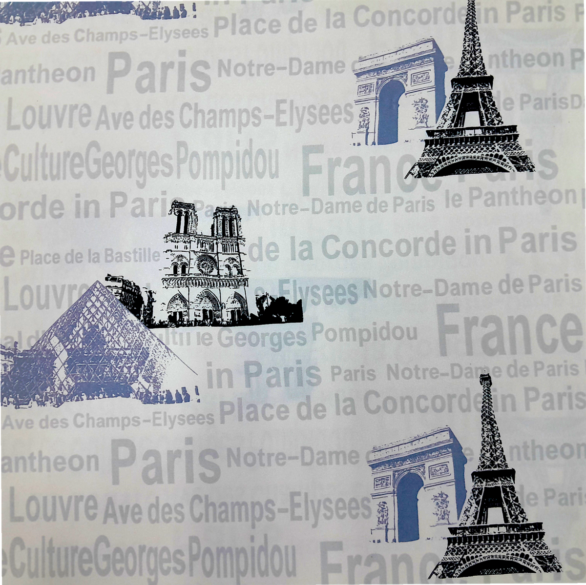 Printed Sateen Curtain France Paris  Print 280 cm - MHC World