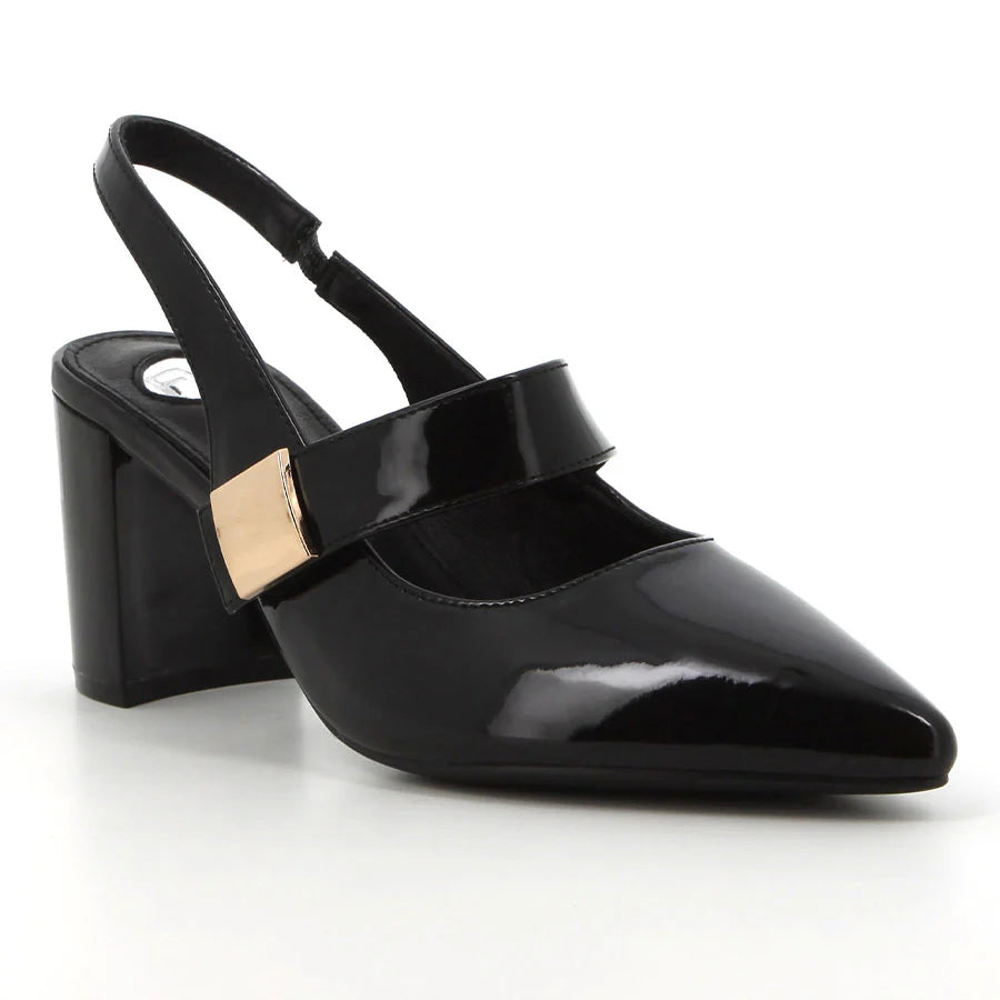 Footwork Block Heel Ruby Slingback - Black