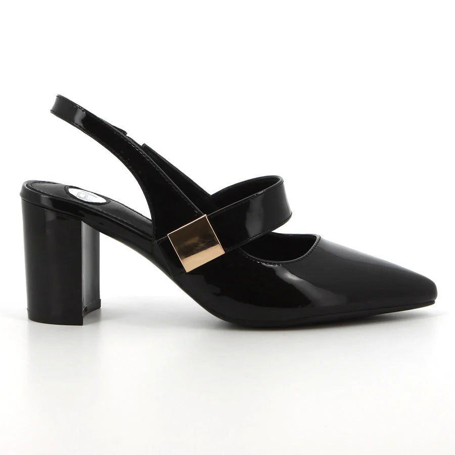 Footwork Block Heel Ruby Slingback - Black