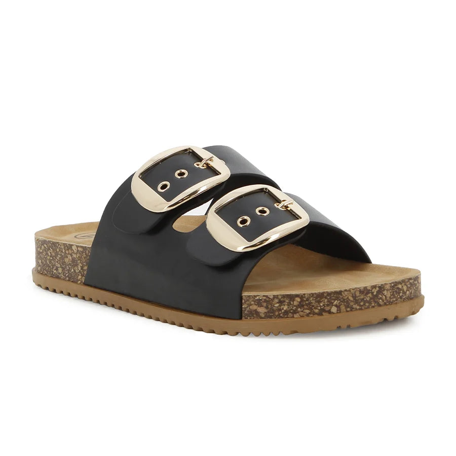 Footwork Ladies Freya Slides-Black FWL01717BKBK