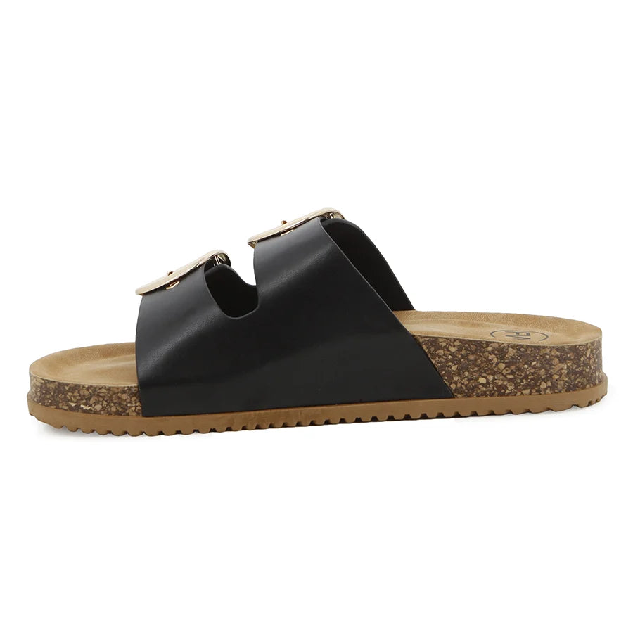 Footwork Ladies Freya Slides-Black FWL01717BKBK