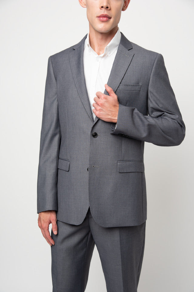 Polo Men's Custom Fit Suit Shark Skin