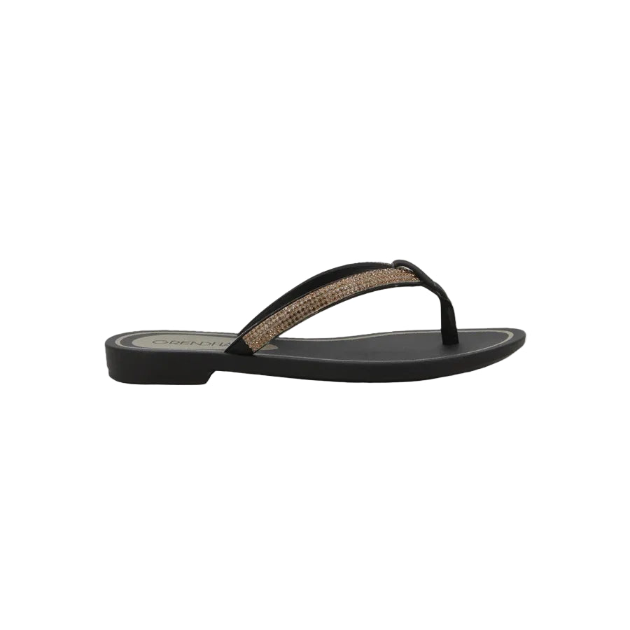 Grendha Ladies Brilho Thongs-Black/Brown GGL19290BKBR
