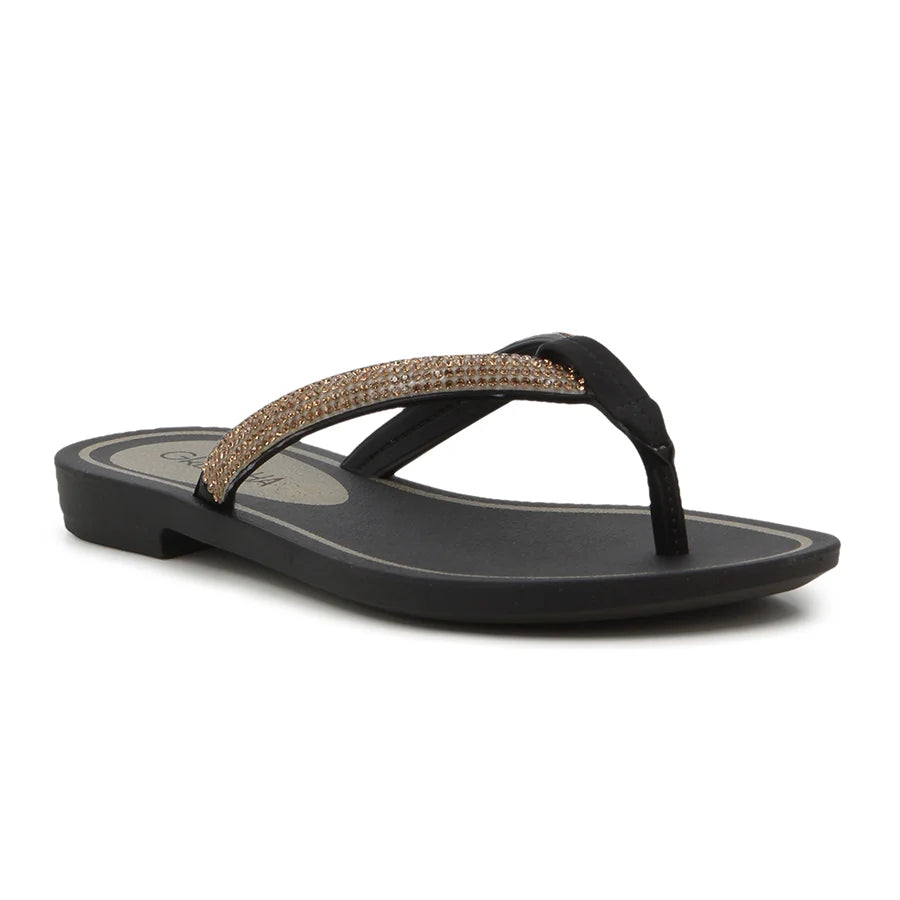 Grendha Ladies Brilho Thongs-Black/Brown GGL19290BKBR