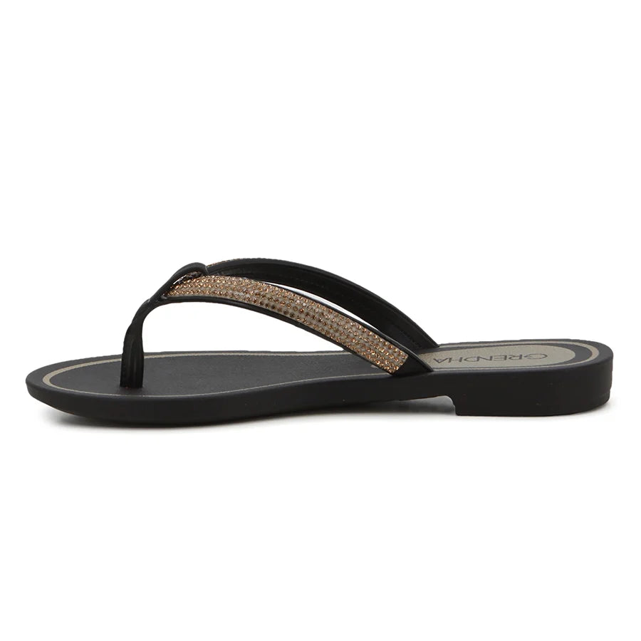 Grendha Ladies Brilho Thongs-Black/Brown GGL19290BKBR
