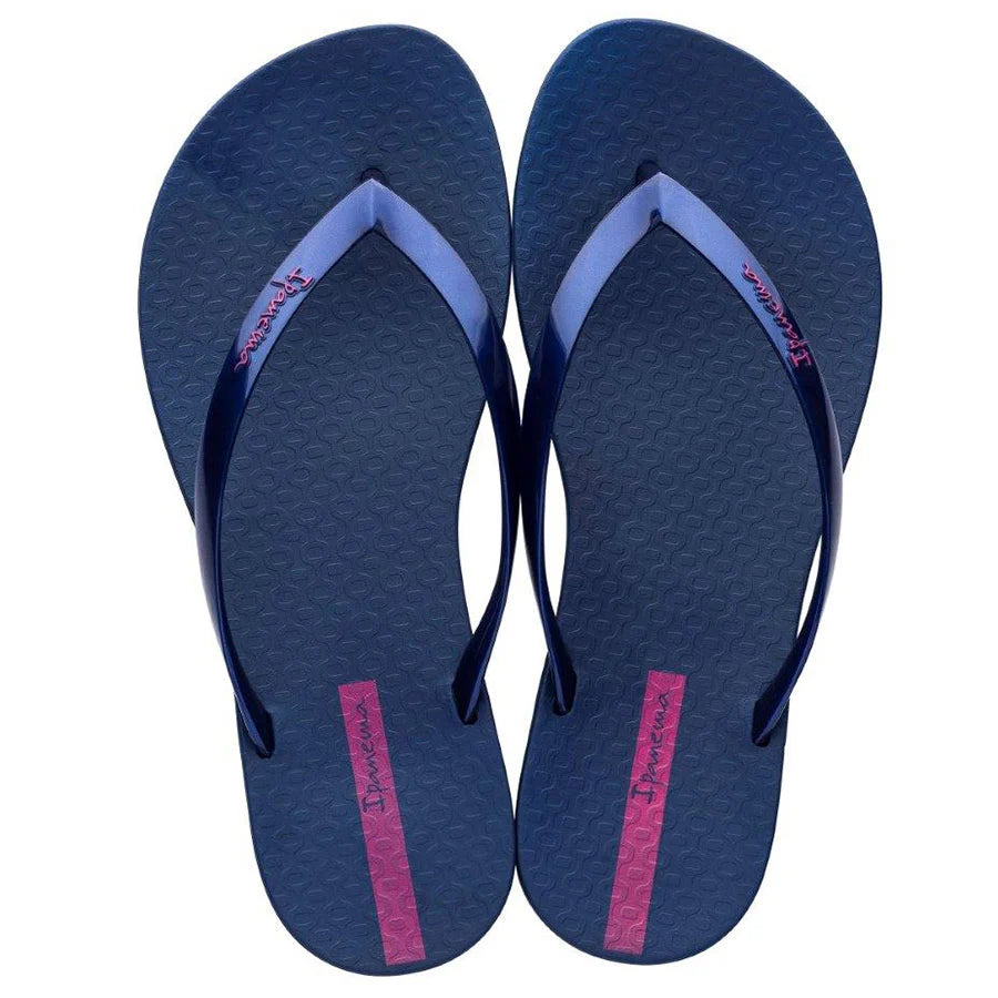 Ipanema Wave Fem Patent Thong Sandal-Blue  GIL25971BLPA