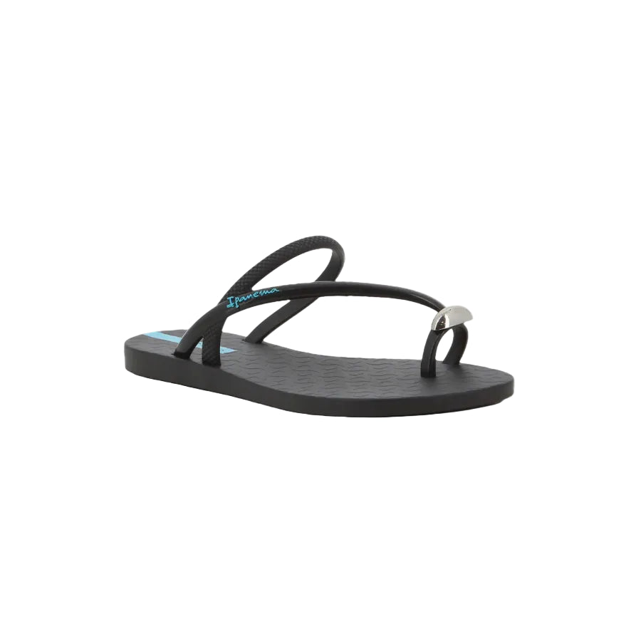 Ipanema Glam Ring Thong Slide-Black/Silver GIL27457BKSI