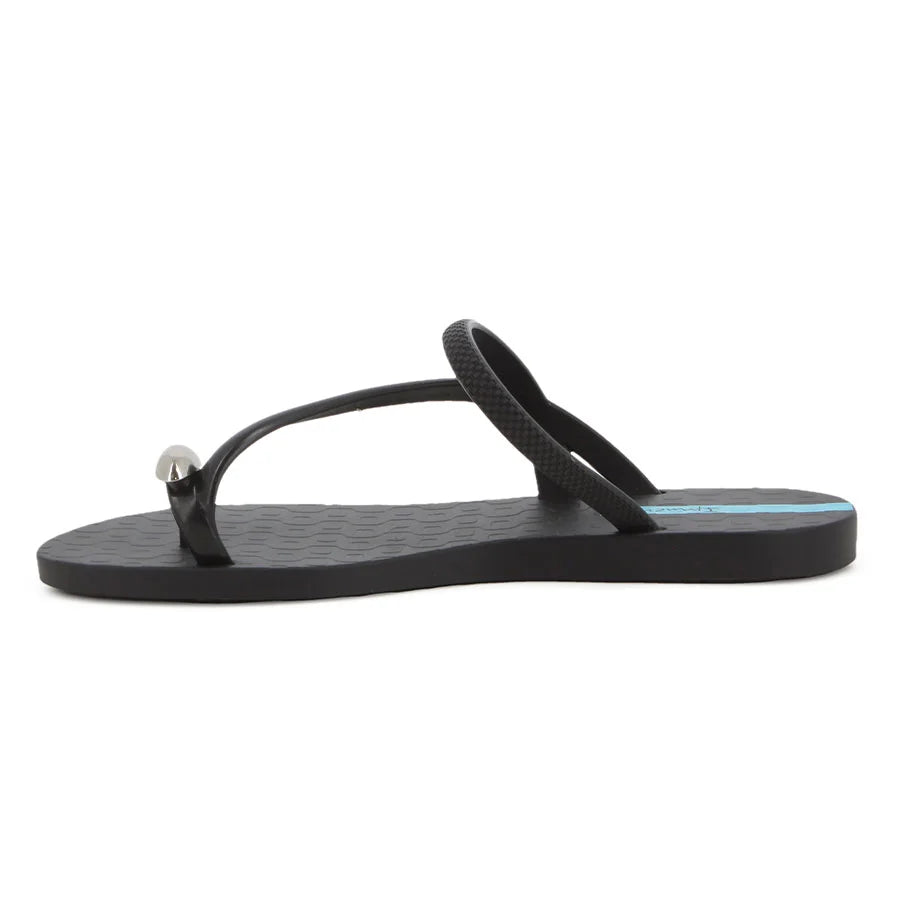 Ipanema Glam Ring Thong Slide-Black/Silver GIL27457BKSI