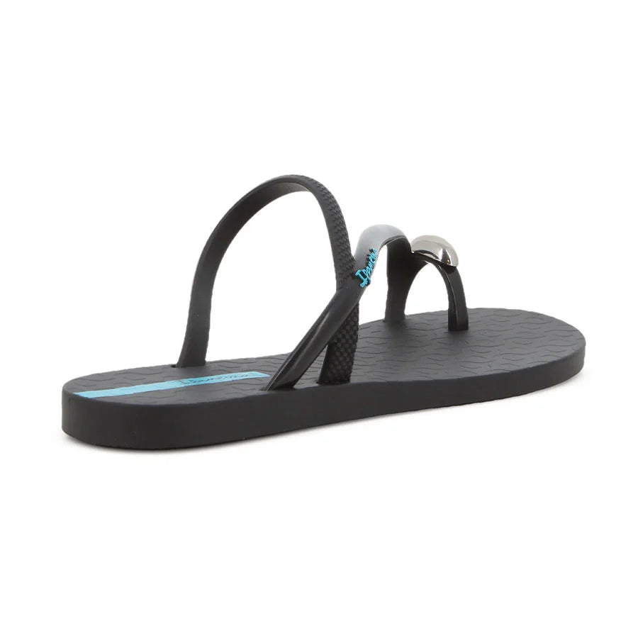 Ipanema Glam Ring Thong Slide-Black/Silver GIL27457BKSI