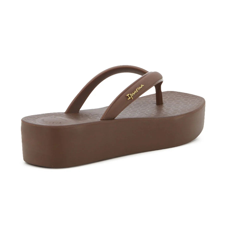 Ipanema Pluma Platform Thong-Brown GIL27516BRBR